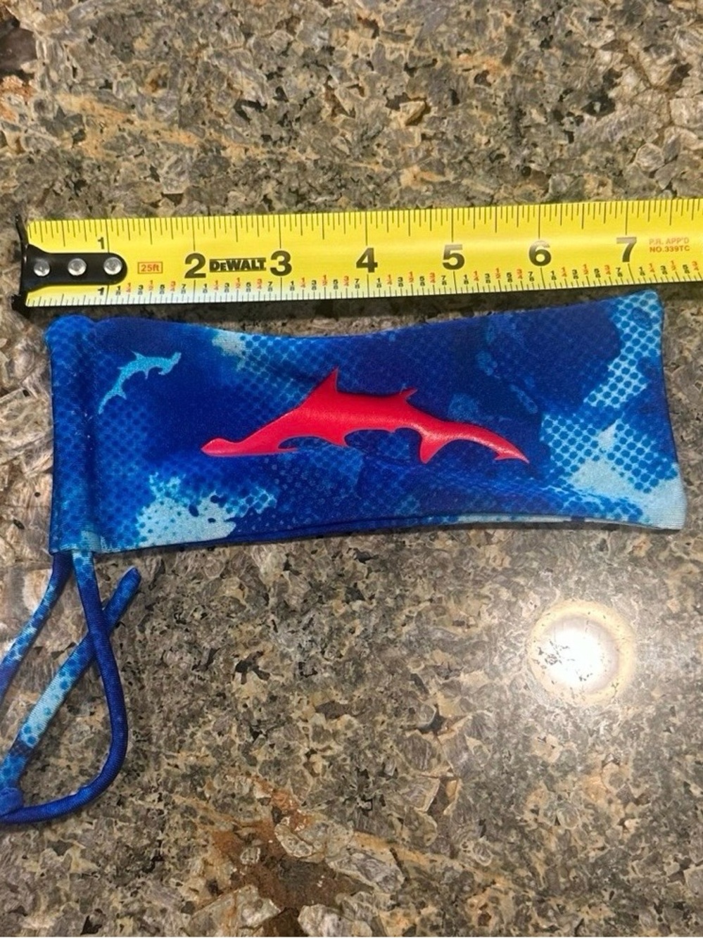 Shark Print Sunglasses Soft Case Blue Neoprene Eyeglass Pouch Drawstring